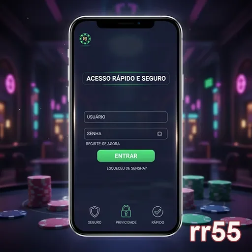 Banner de acesso seguro ao cassino online rr55