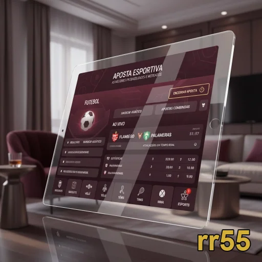 Plataforma de apostas ao vivo da rr55 em tablet.