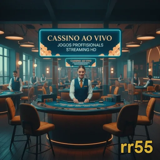 Interação em um cassino ao vivo da rr55 com croupiers.