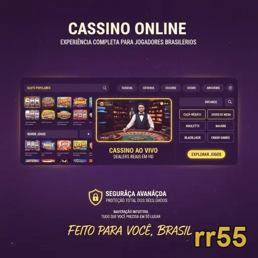 Interface de cassino online da rr55 para jogadores brasileiros.
