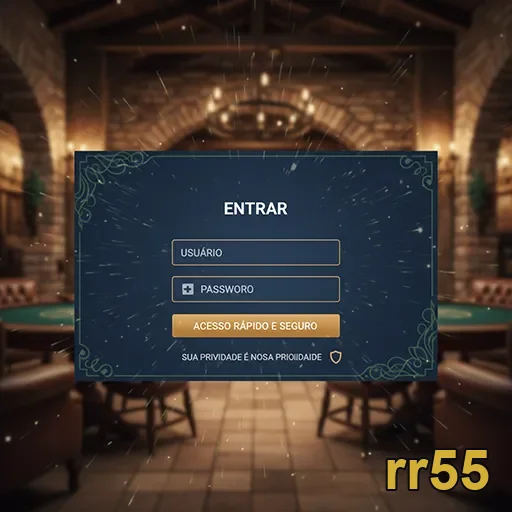 Tela de login da rr55 com foco em acesso seguro a serviços VIP.