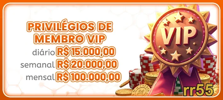 Selo VIP da rr55 com valores de privilégios exclusivos.