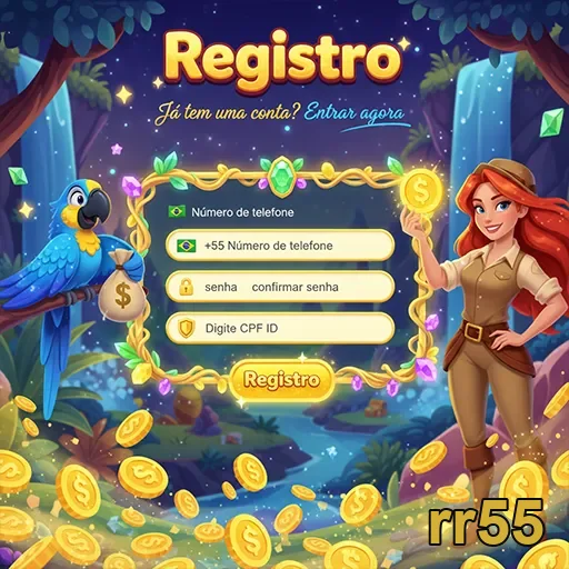 Tela de registro do rr55 com campos para criar conta.