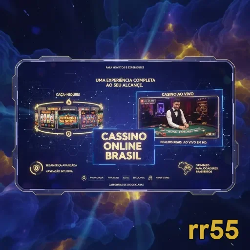 Interface de cassino online da rr55 com jogos variados.