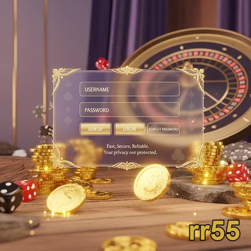 Tela de login do aplicativo rr55 para jogos VIP acessíveis.