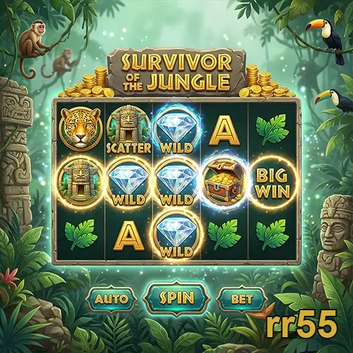 Tela do jogo Survivor of the Jungle no rr55.