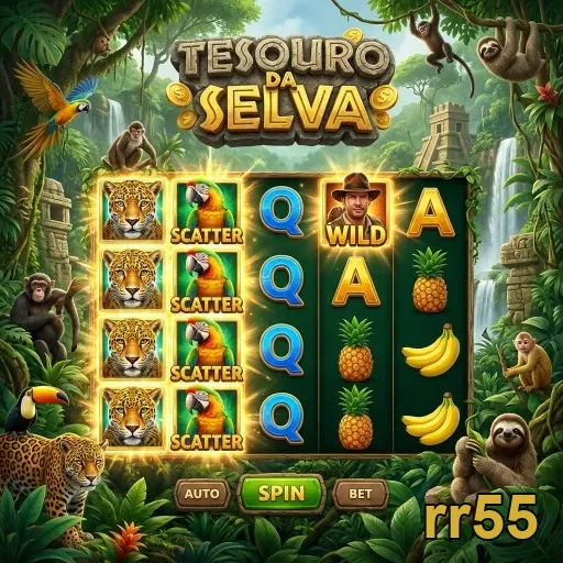 Jogabilidade do slot Tesouro da Selva no aplicativo rr55.