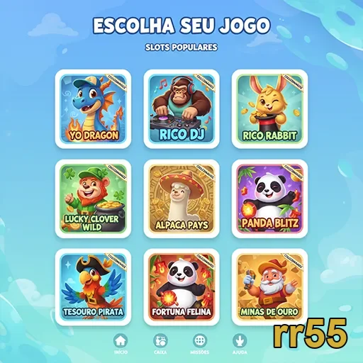 Slots populares da rr55 com opções para jogadores VIP.