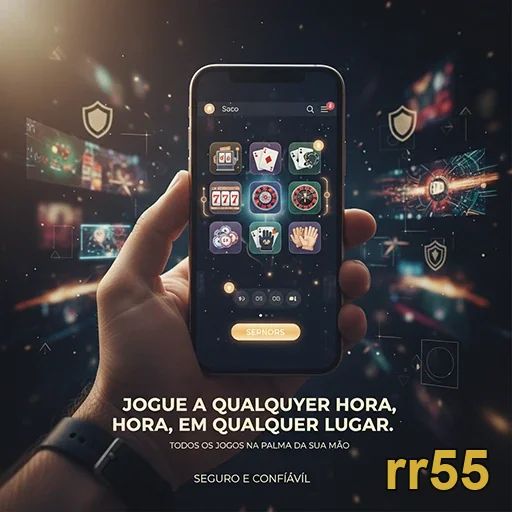 Tela de slot games no celular da rr55 com ícones diversos.